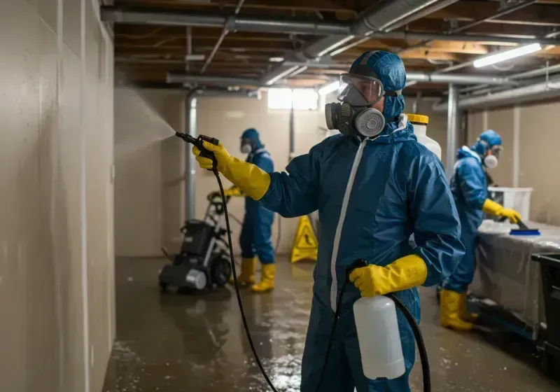 Basement Sanitization and Antimicrobial Treatment process in Friendship, NY